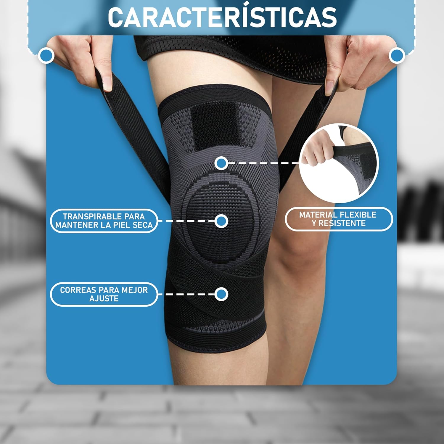 Rodillera ortopédica con bandas ajustables - PharmaKnee™